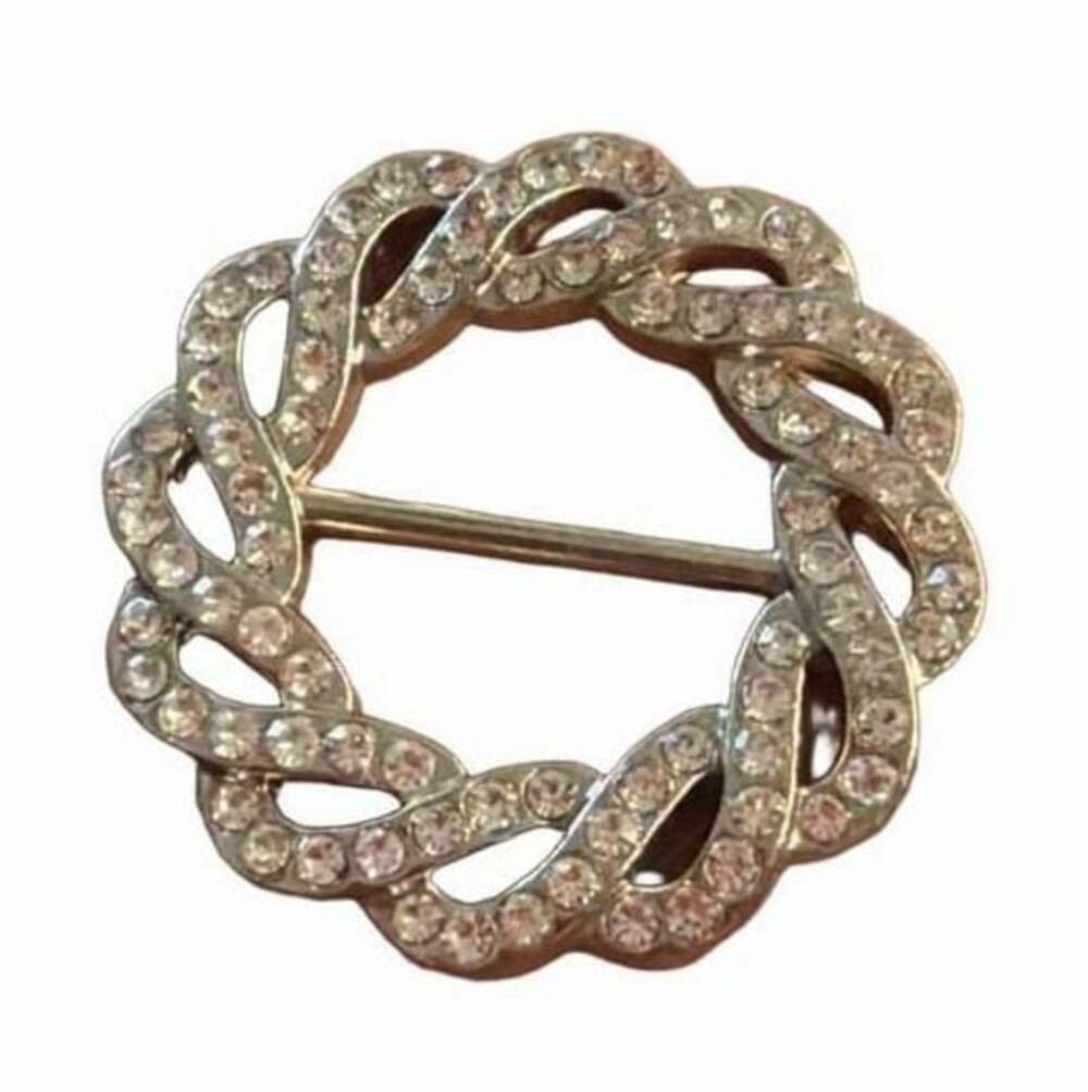 Silver Rhinestone Scarf Ring Clip Shawl Buckle T-Shirt Clip